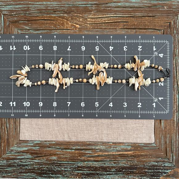 Vintage Mother of Pearl Stick Necklace Sterling Silver Clasp & Beads 21" - Picture 4 of 10